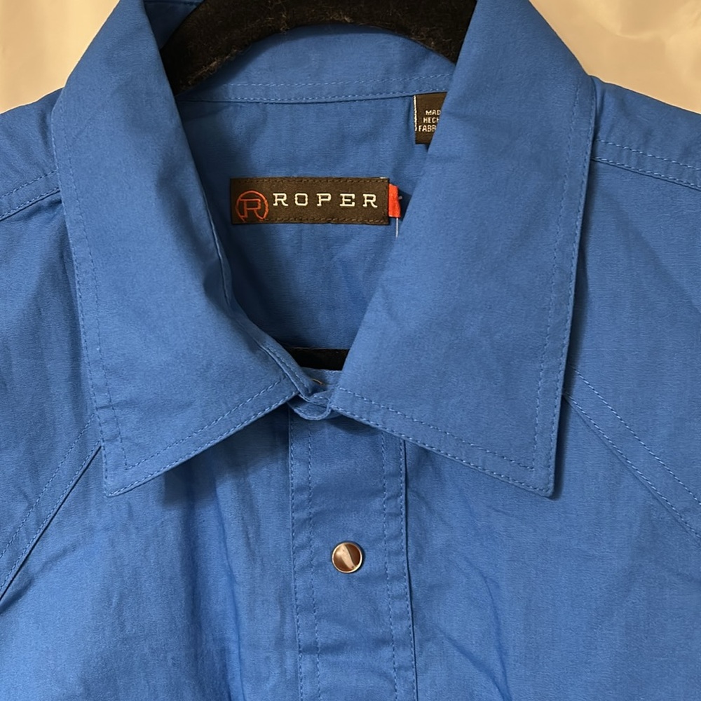 Roper Men’s‎ blue cotton snap closure shirt. Xl - Picture 3 of 6